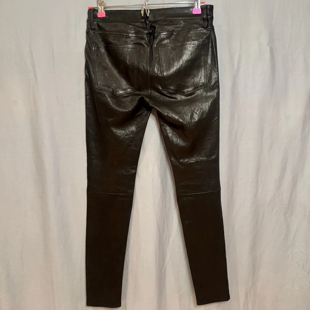 NWT Leather Frame Le Skinny de Jeanne Women's Pants, Black 26 Authentic lamb - Picture 8 of 11